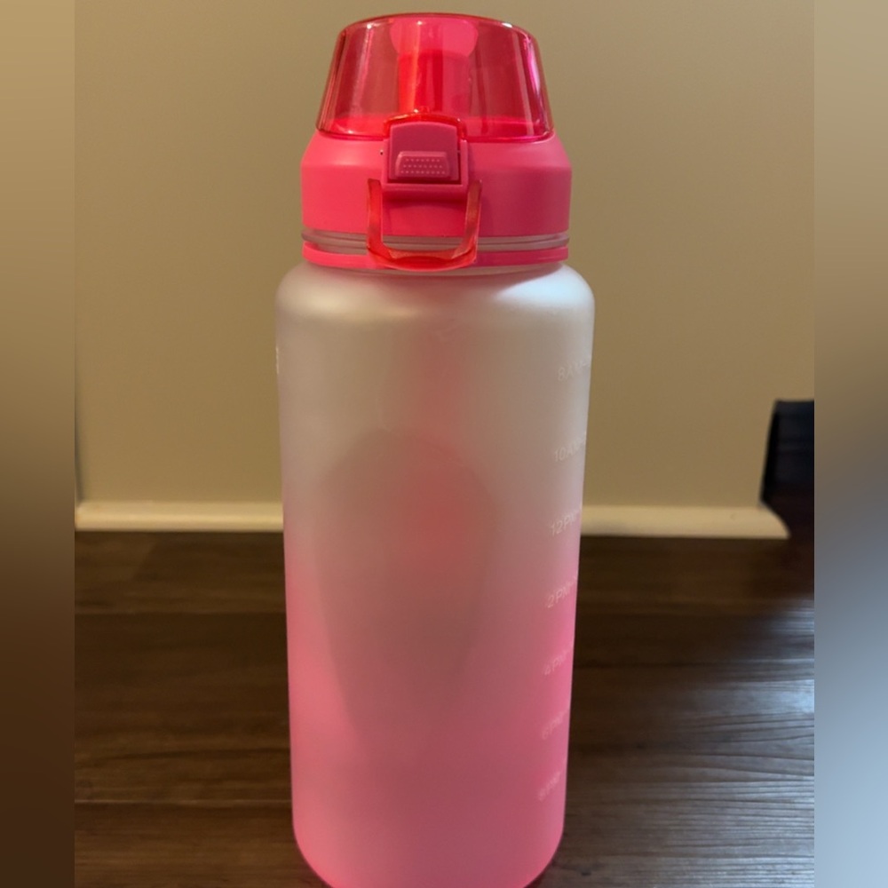 Pink and White Water Bottle